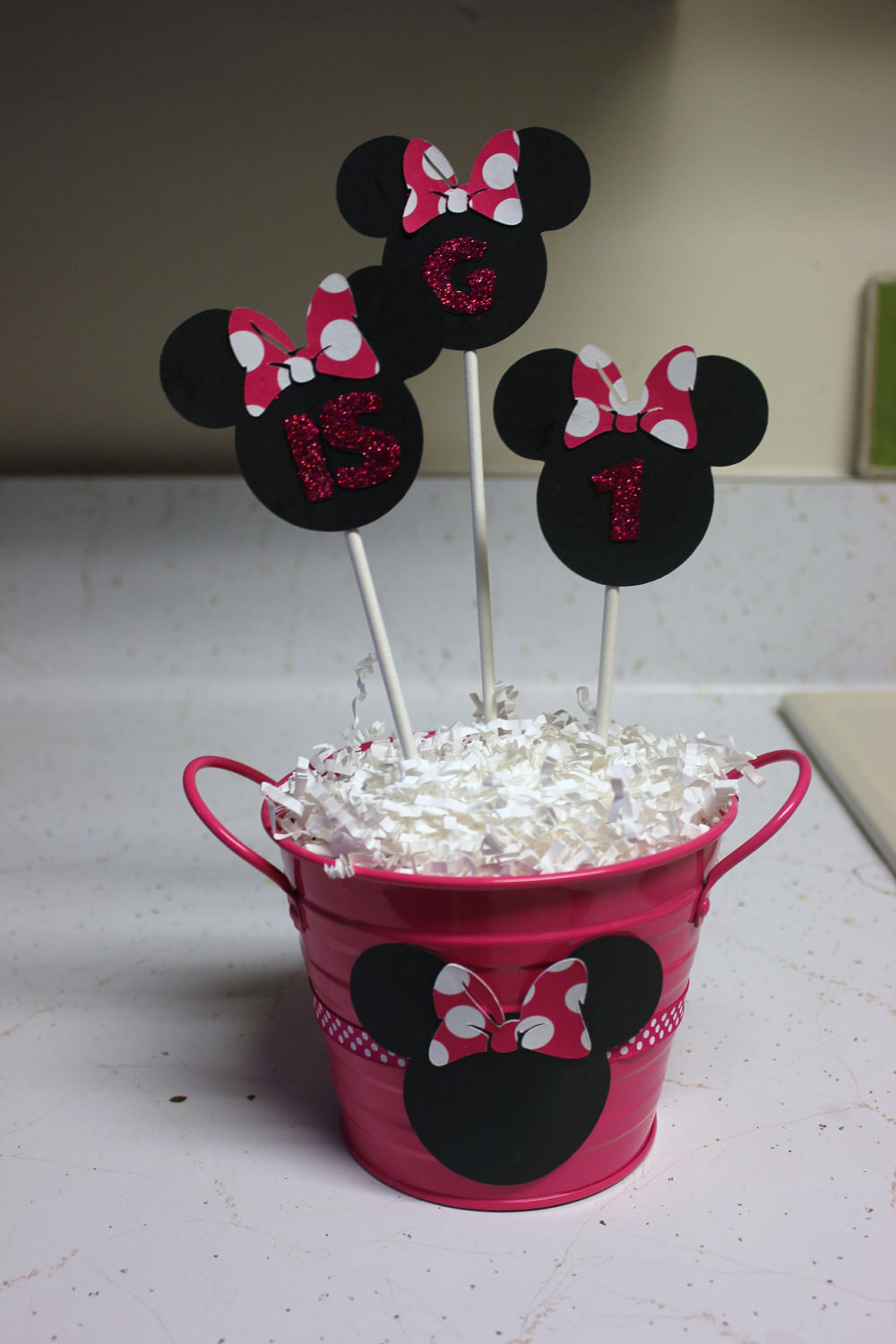 Minnie Mouse Birthday Decorations
 Items similar to Minnie Mouse Centerpiece Minnie