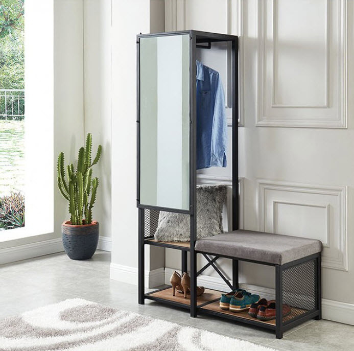 Mirror Storage Bench
 Gilfoyl Bench With Mirror & Storage