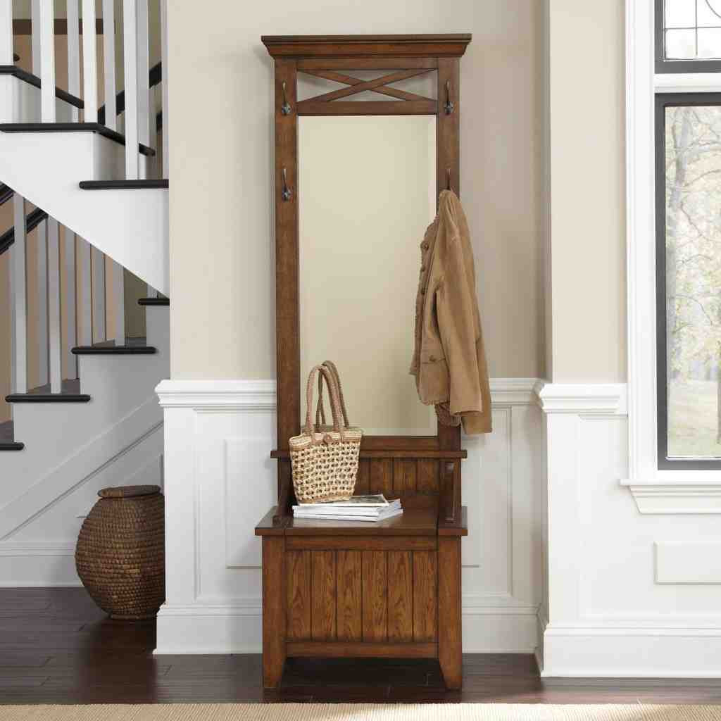 Mirror Storage Bench
 Hall Tree Storage Bench with Mirror Home Furniture Design