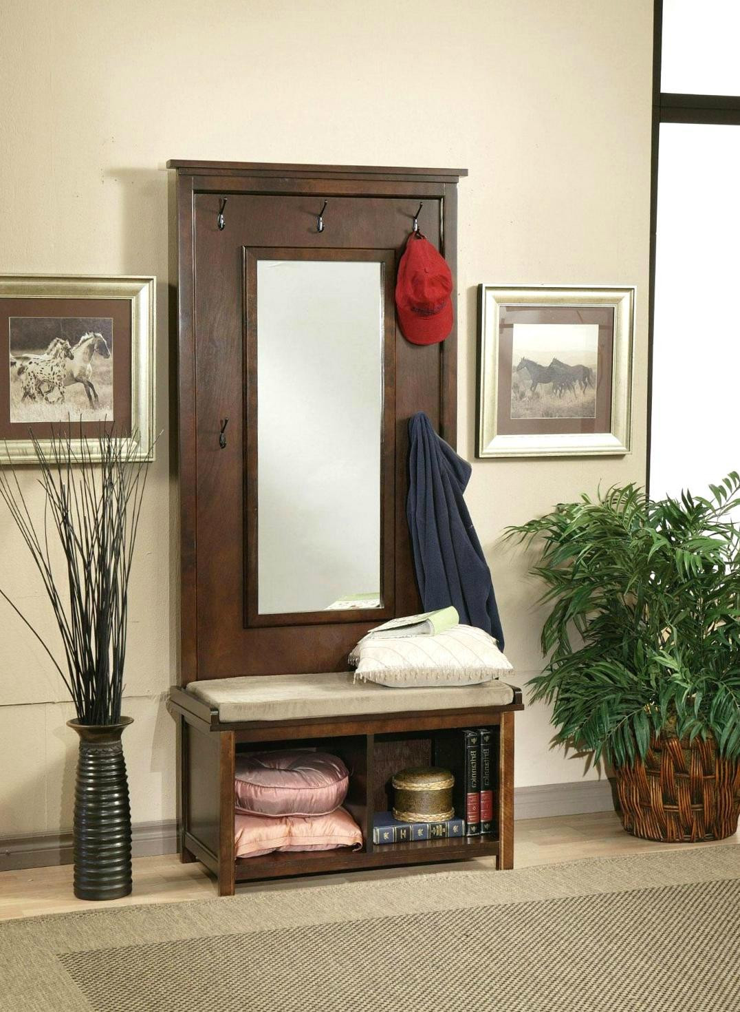 Mirror Storage Bench
 Mirror Hall Tree Entryway Storage Bench With Shoe Storage