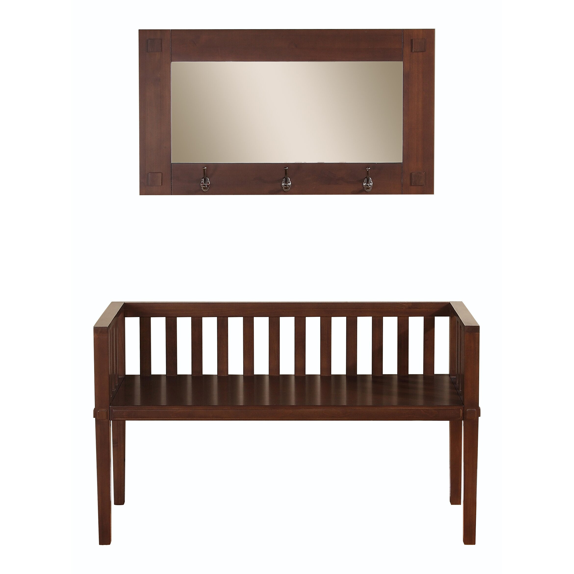 Mirror Storage Bench
 Simpli Home Greyson Wood Storage Entryway Bench with