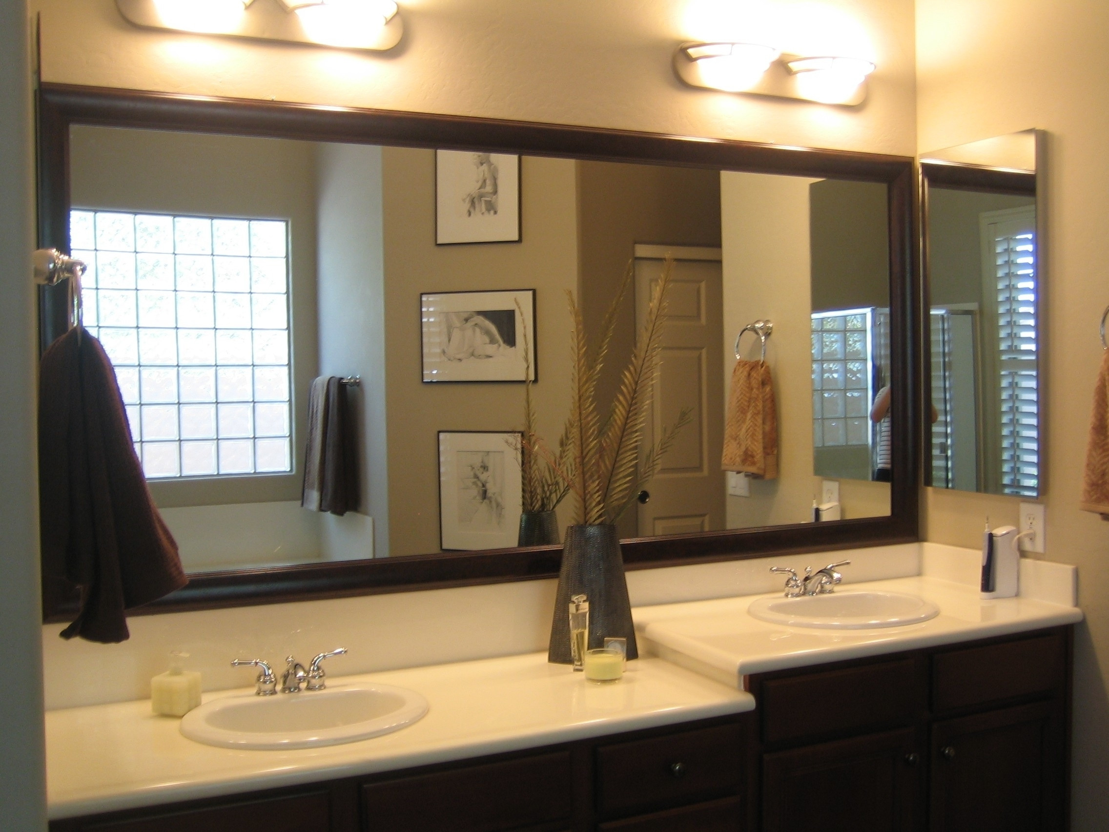 Mirrors For Bathroom Vanity
 Bathroom mirrors separate or one big piece of glass