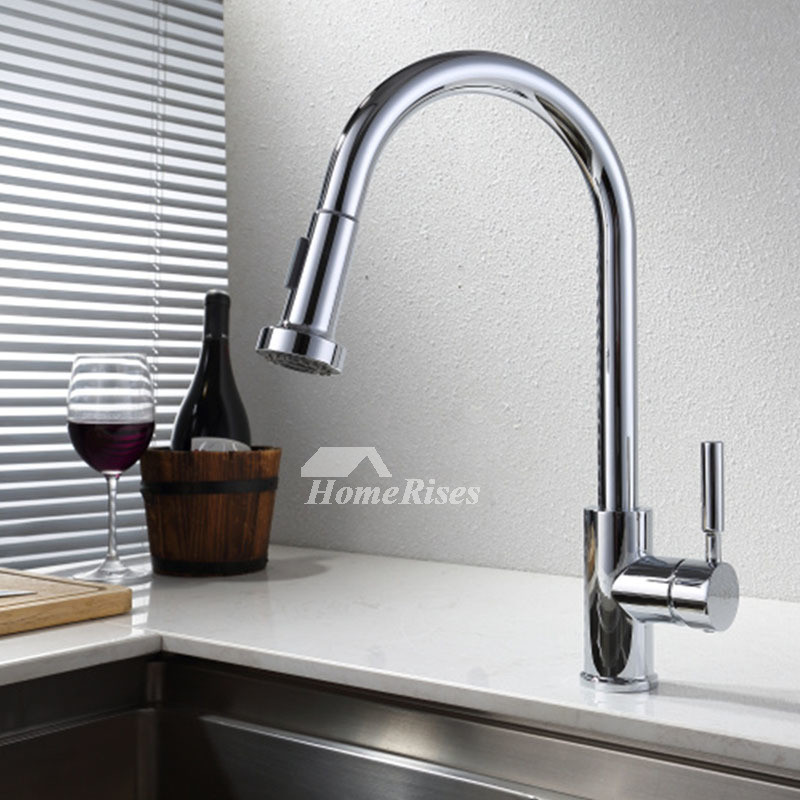 Modern Brass Kitchen Faucet
 Pullout Modern Kitchen Faucet Brass Single Handle Single