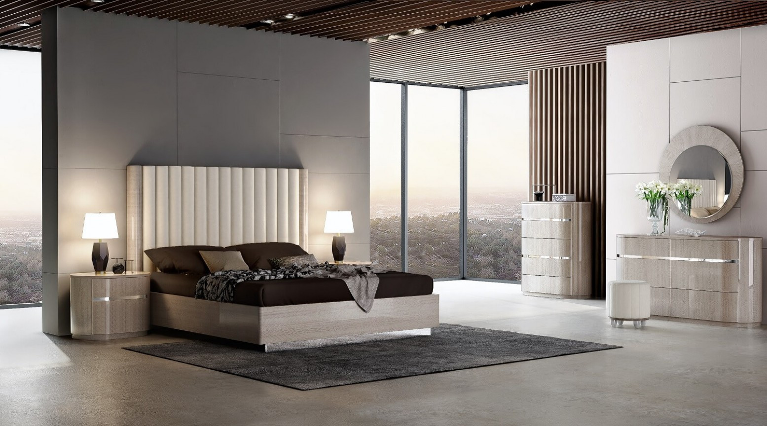 Modern Contemporary Bedroom Furniture
 Giorgio Modern Bedroom Set Light Maple by J&M Furniture