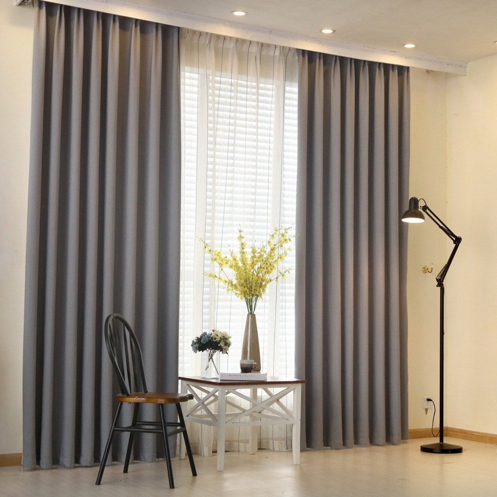 Modern Curtains For Living Room
 NAPEARL Modern curtain plain solid color blackout full