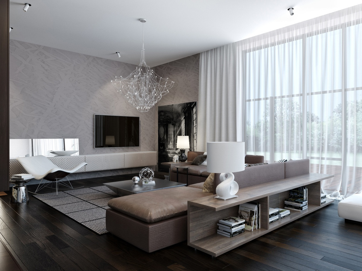 Modern Design Living Room
 Modern House Interiors With Dynamic Texture and Pattern