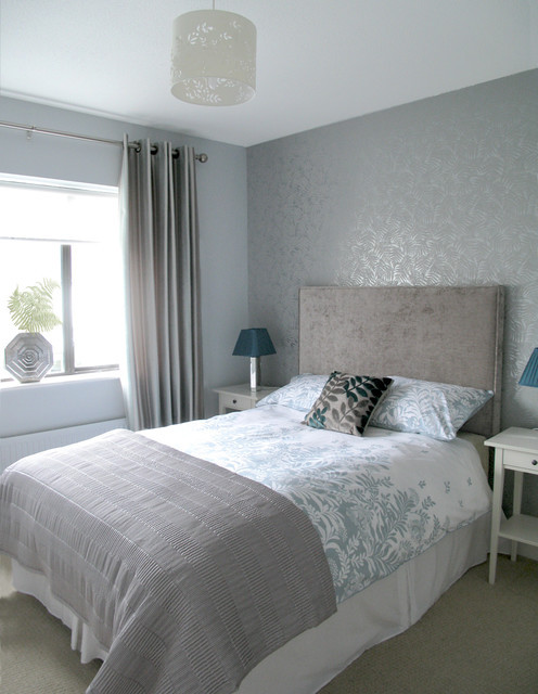 Modern Grey Bedroom
 Silver grey guest bedroom Modern Bedroom Dublin by