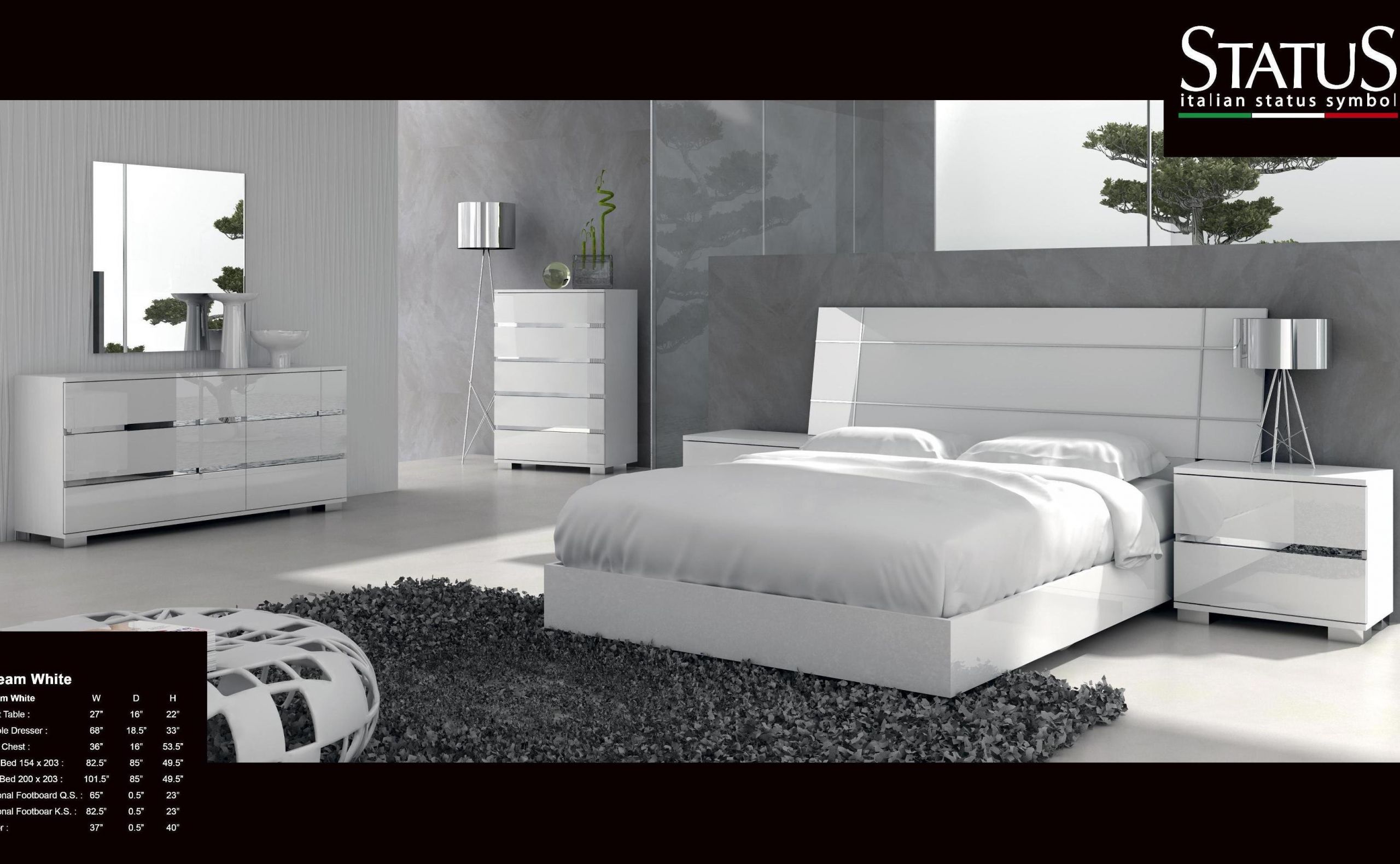 Modern King Size Bedroom Sets
 DREAM KING SIZE MODERN DESIGN BEDROOM SET WHITE 5 pc BED