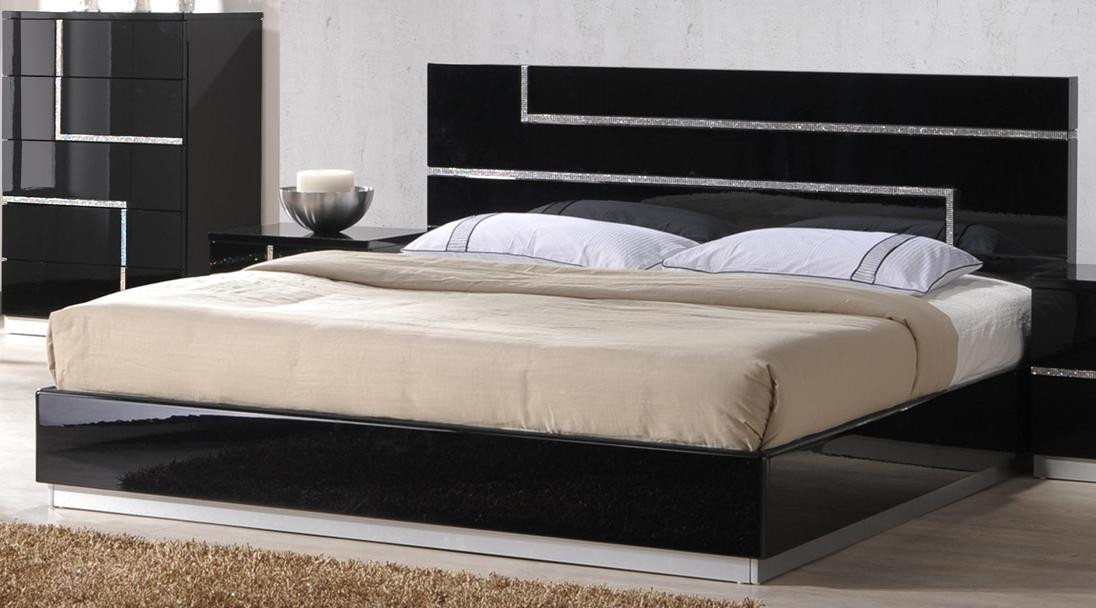 Modern King Size Bedroom Sets
 DE ANJIE KING SIZE MODERN BLACK CRYSTAL BEDROOM SET