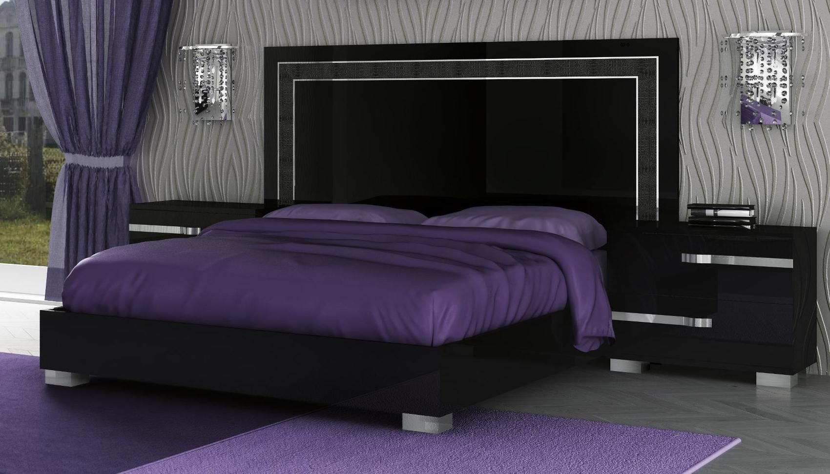 Modern King Size Bedroom Sets
 VOLARE KING SIZE MODERN BLACK BEDROOM SET 5PC MADE IN