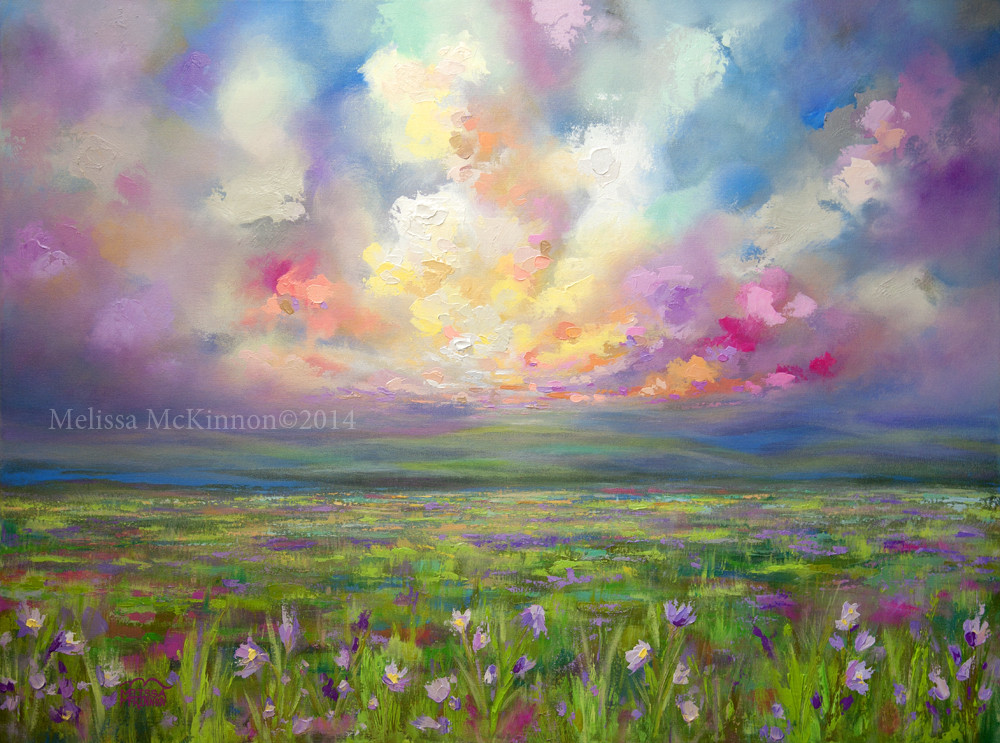 Modern Landscape Paintings
 Colourful Prairie and Big Sky Abstract Landscape Painting