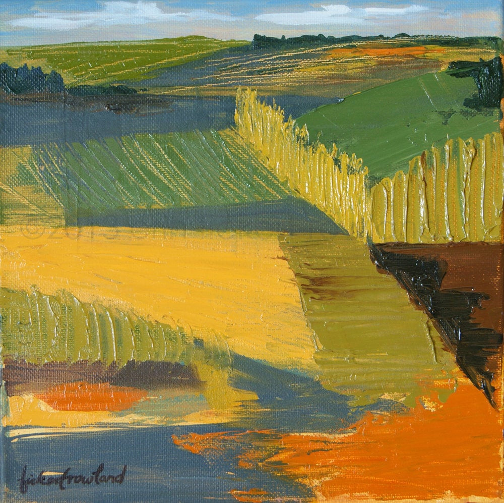 Modern Landscape Paintings
 Expressionist Landscape Painting Crop Fields Modern Abstract