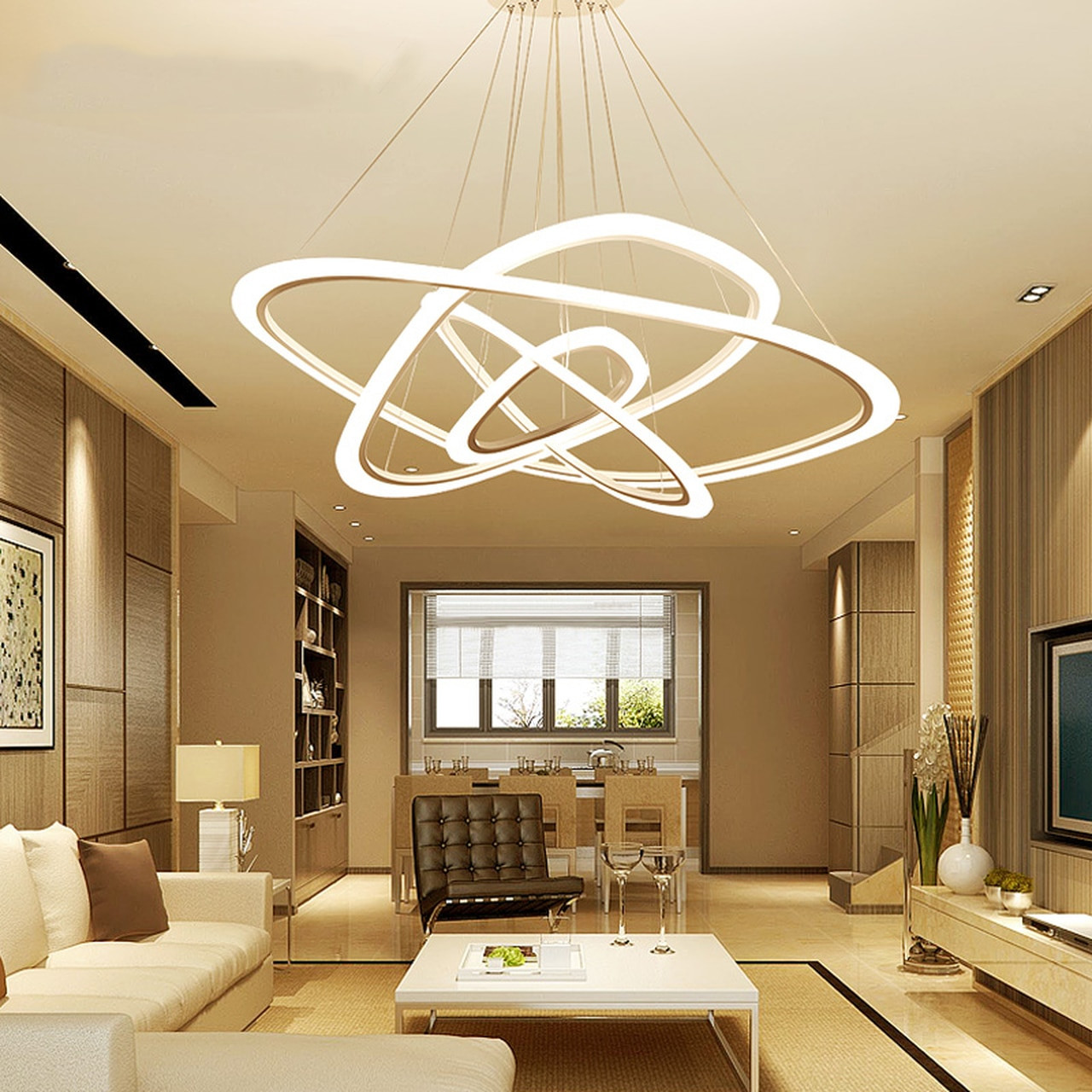 Modern Living Room Light Fixtures
 LED chandelier loft illumination nordic suspension