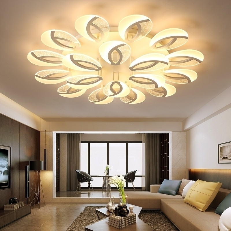 Modern Living Room Light Fixtures
 2018 New Modern LED Ceiling lights Flower Ceiling Lamps