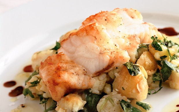 Monk Fish Recipes
 Rick Stein s roasted monkfish with crushed potatoes olive