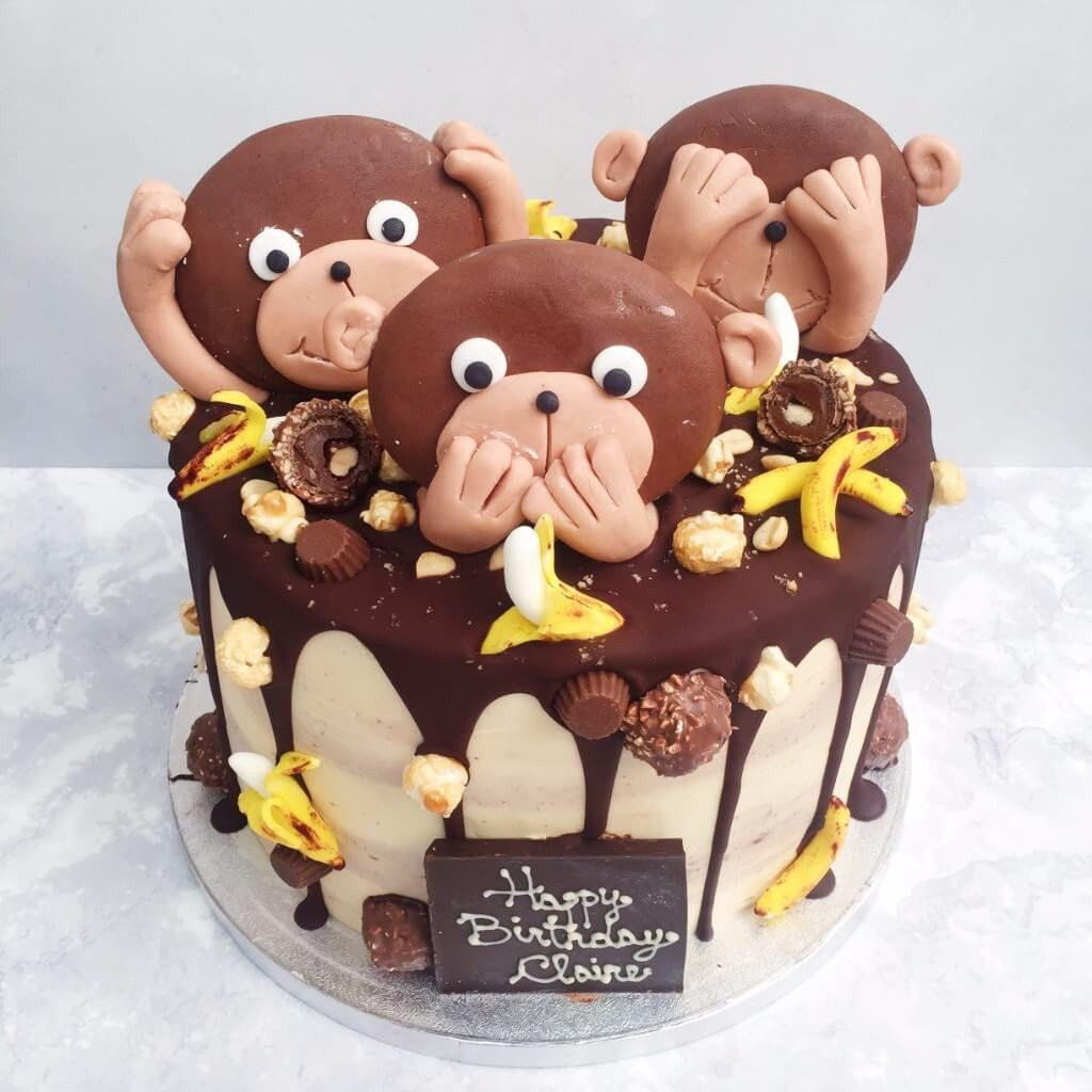 Monkey Birthday Cakes
 Kids Monkey Business Birthday Cake