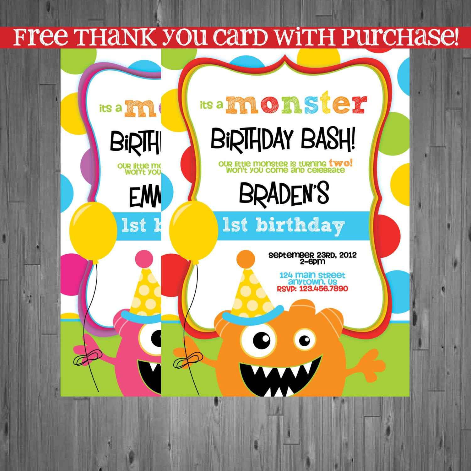 Monster Invitations Birthday
 monster Birthday Invitation first birthday by AbbyReeseDesign