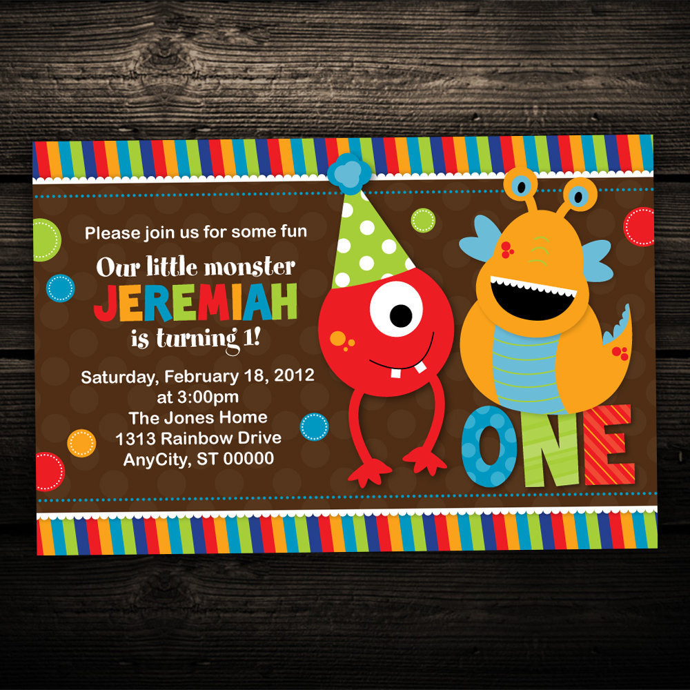 Monster Invitations Birthday
 Monster Birthday Invitations printable birthday invite boys