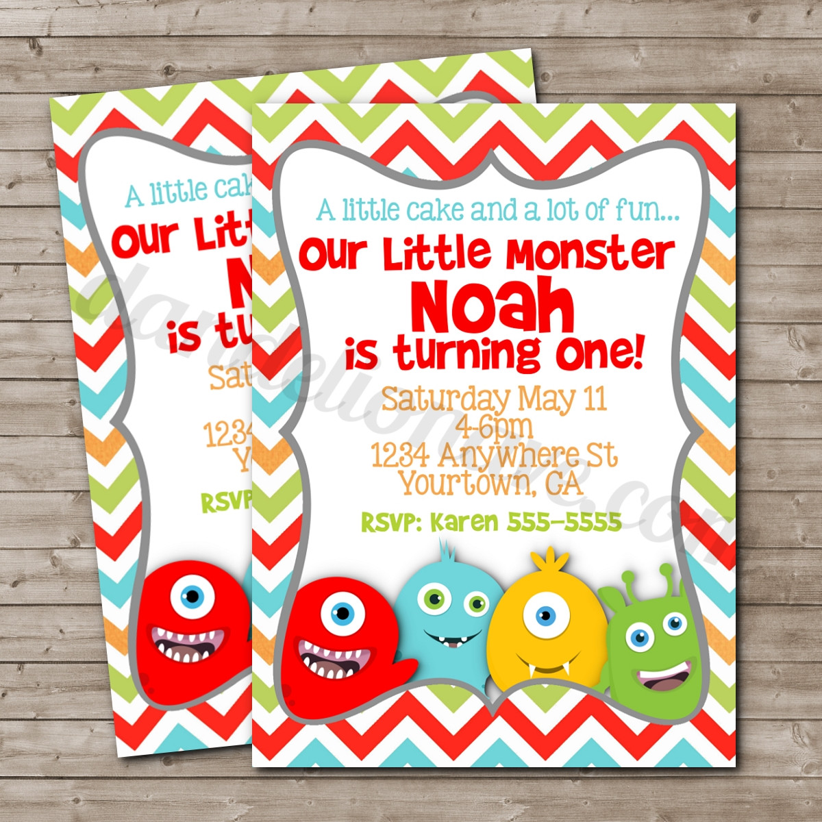 Monster Invitations Birthday
 Little Monster Birthday Invitation