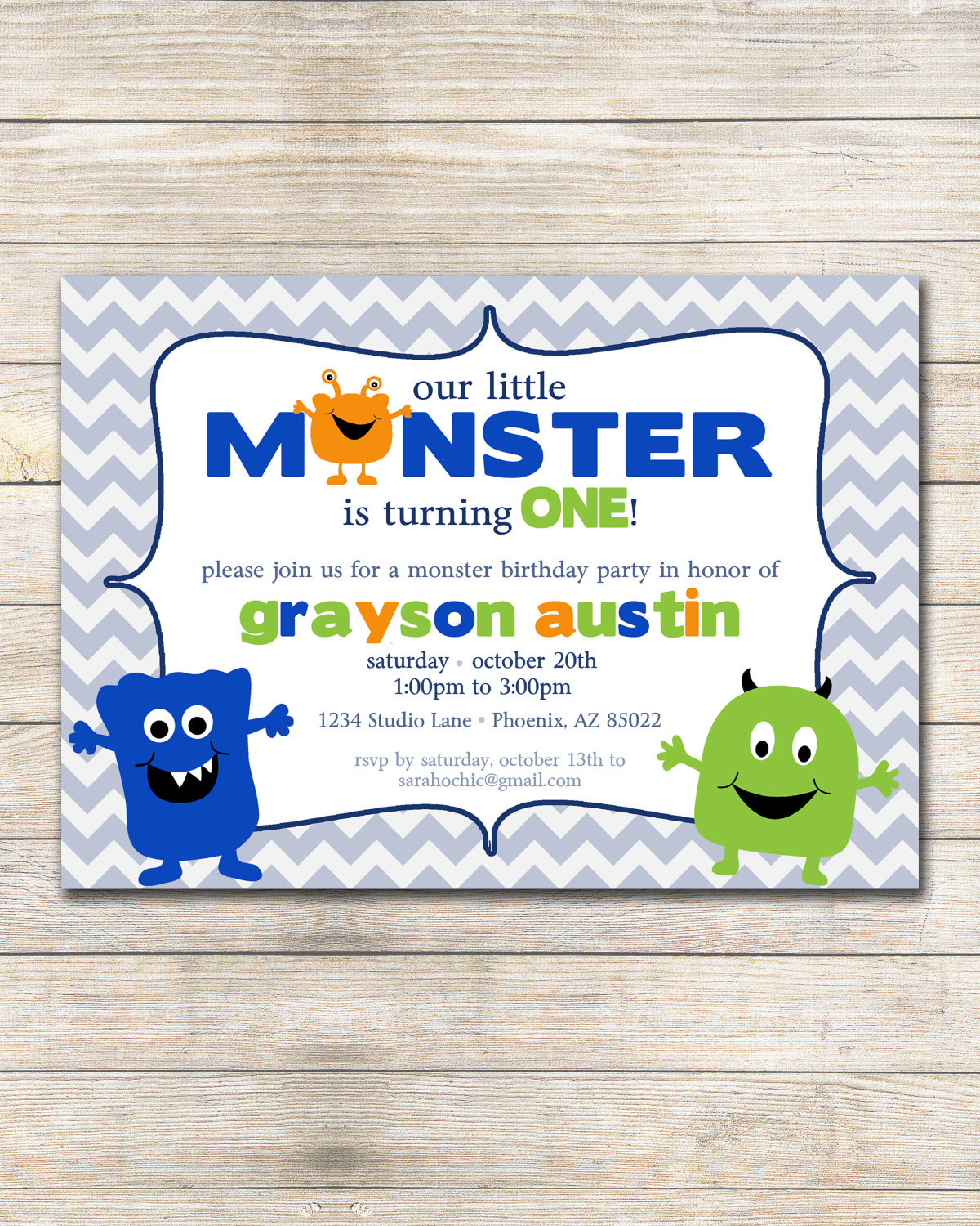 Monster Invitations Birthday
 Little Monster Birthday Party Invitation sarah O chic