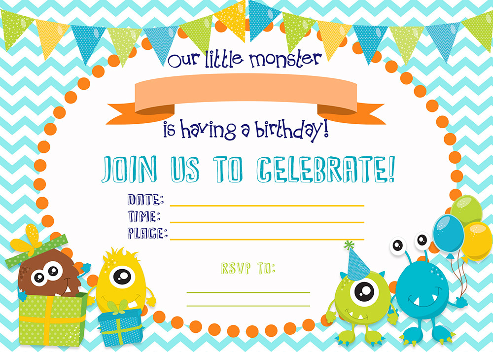 Monster Invitations Birthday
 FREE PRINTABLE Monster Birthday Invitations Six Clever