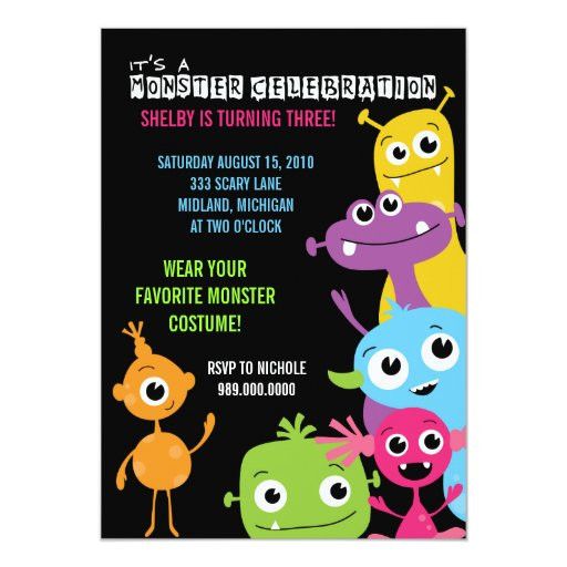 Monster Invitations Birthday
 Monster Bash Birthday Party Invitations