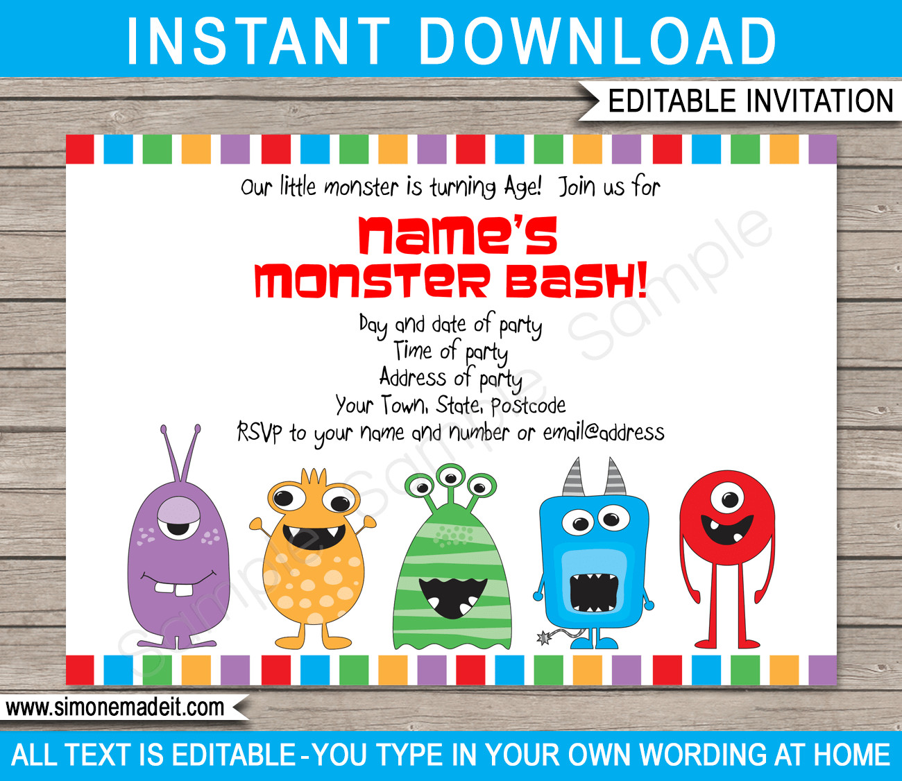 Monster Invitations Birthday
 Monster Party Invitations Template