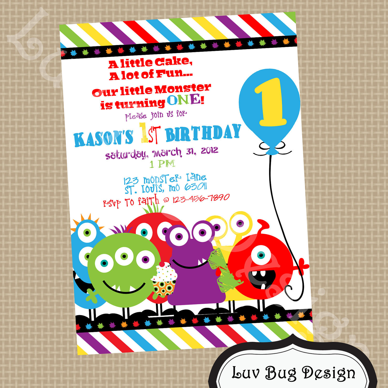 Monster Invitations Birthday
 Monster Invitation Printable Birthday party invite by