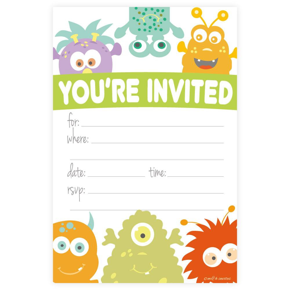 Monster Invitations Birthday
 Monster Theme Birthday Invitations