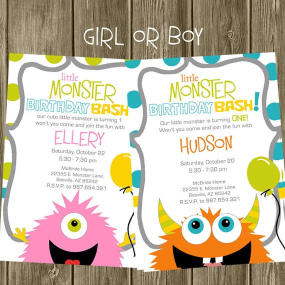 Monster Invitations Birthday
 Monster Birthday Party Invitation