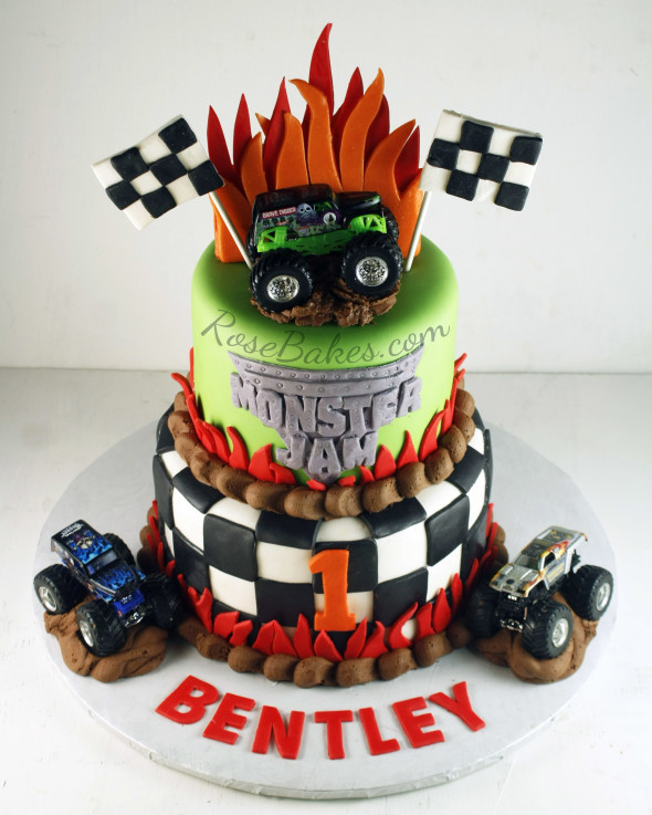 Monster Jam Birthday Cake
 Monster Jam Cake and Smash Cake Rose Bakes