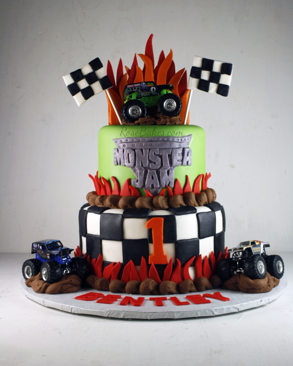 Monster Jam Birthday Cake
 Monster Jam Cake and Smash Cake Rose Bakes