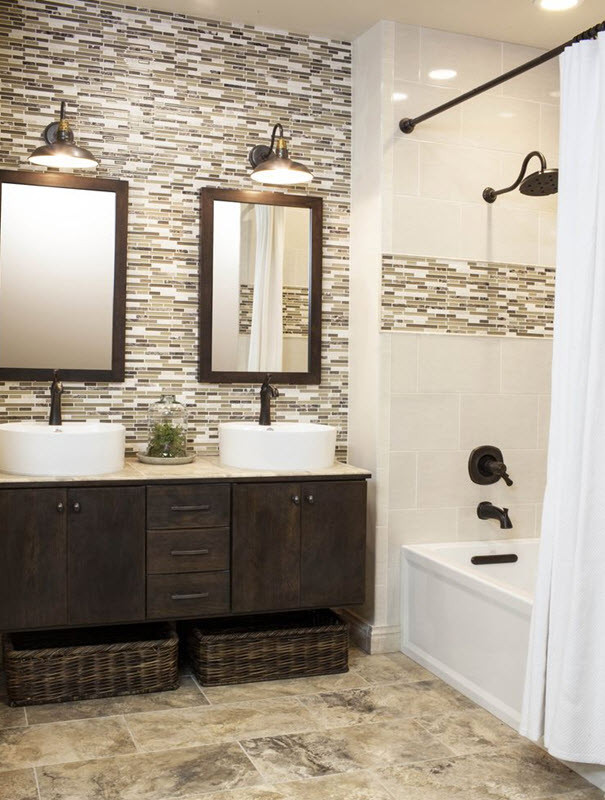 Mosaic Tile Bathroom
 40 brown mosaic bathroom tiles ideas and pictures