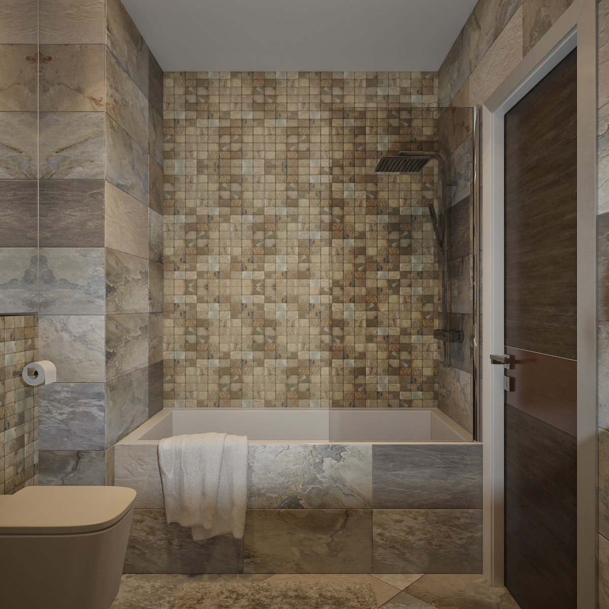 Mosaic Tile Bathroom
 30 cool ideas and pictures of natural stone bathroom