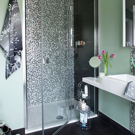 Mosaic Tile Bathroom
 Green bathroom with mosaic tile shower