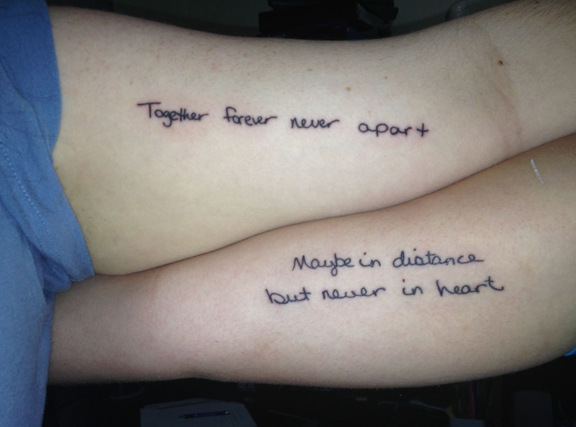 Mother Daughter Quote Tattoos
 Mother daughter tattoo in each others handwriting