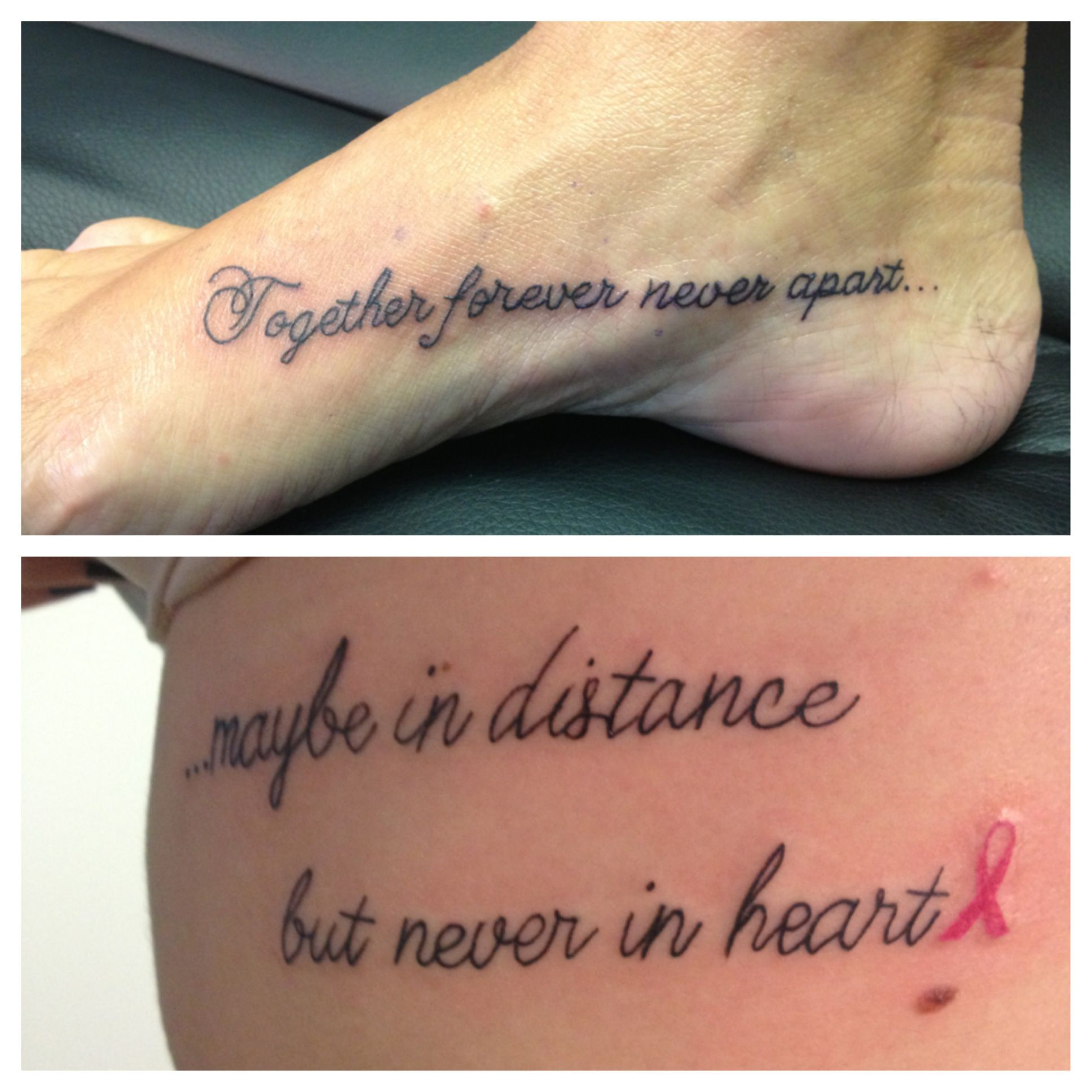 Mother Daughter Quote Tattoos
 Mother daughter tattoo to her forever never apartment