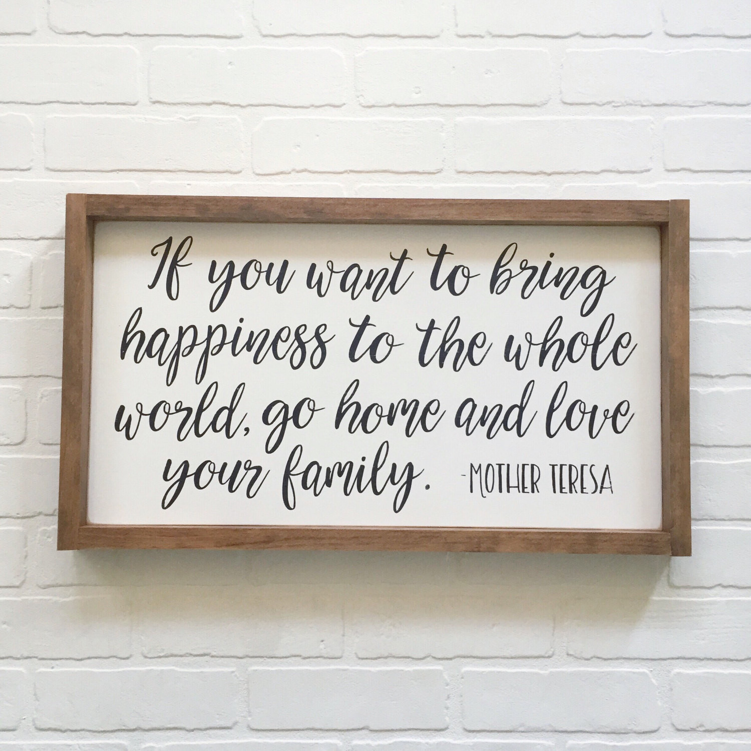 Mother Teresa Quotes On Family
 13x24 Mother Teresa quote wood sign family by