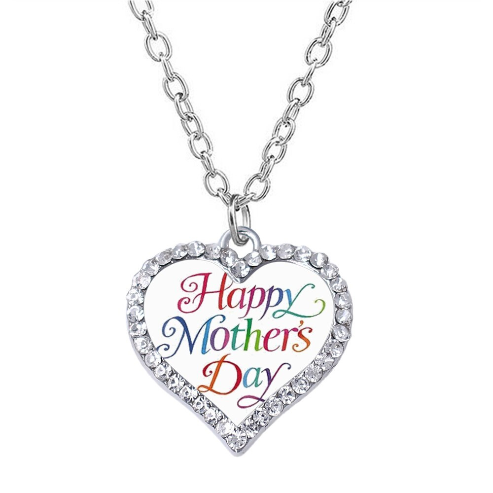 Mothers Day Necklace
 New Fashion Happy Mother s Day Sticker Tag Metal Pendant