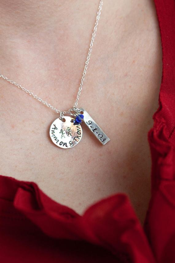 Mothers Day Necklace
 Items similar to Personalized Mommy Necklace Hand