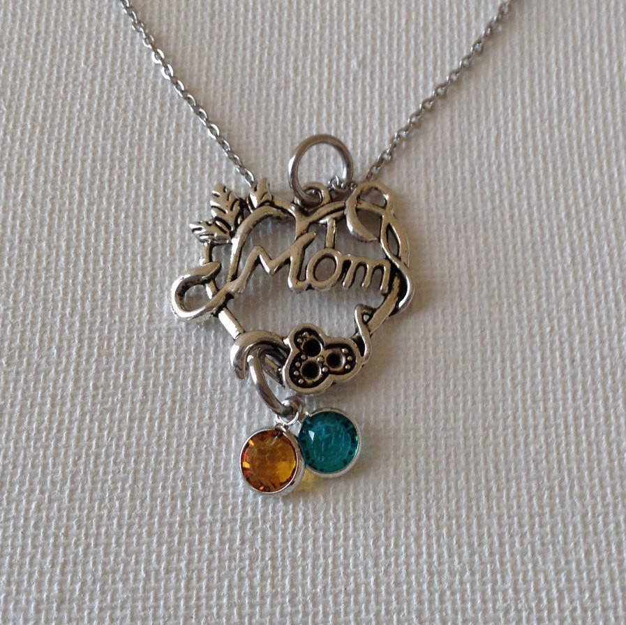 Mothers Day Necklace
 Mom necklace with birthstones mother necklace mothers day