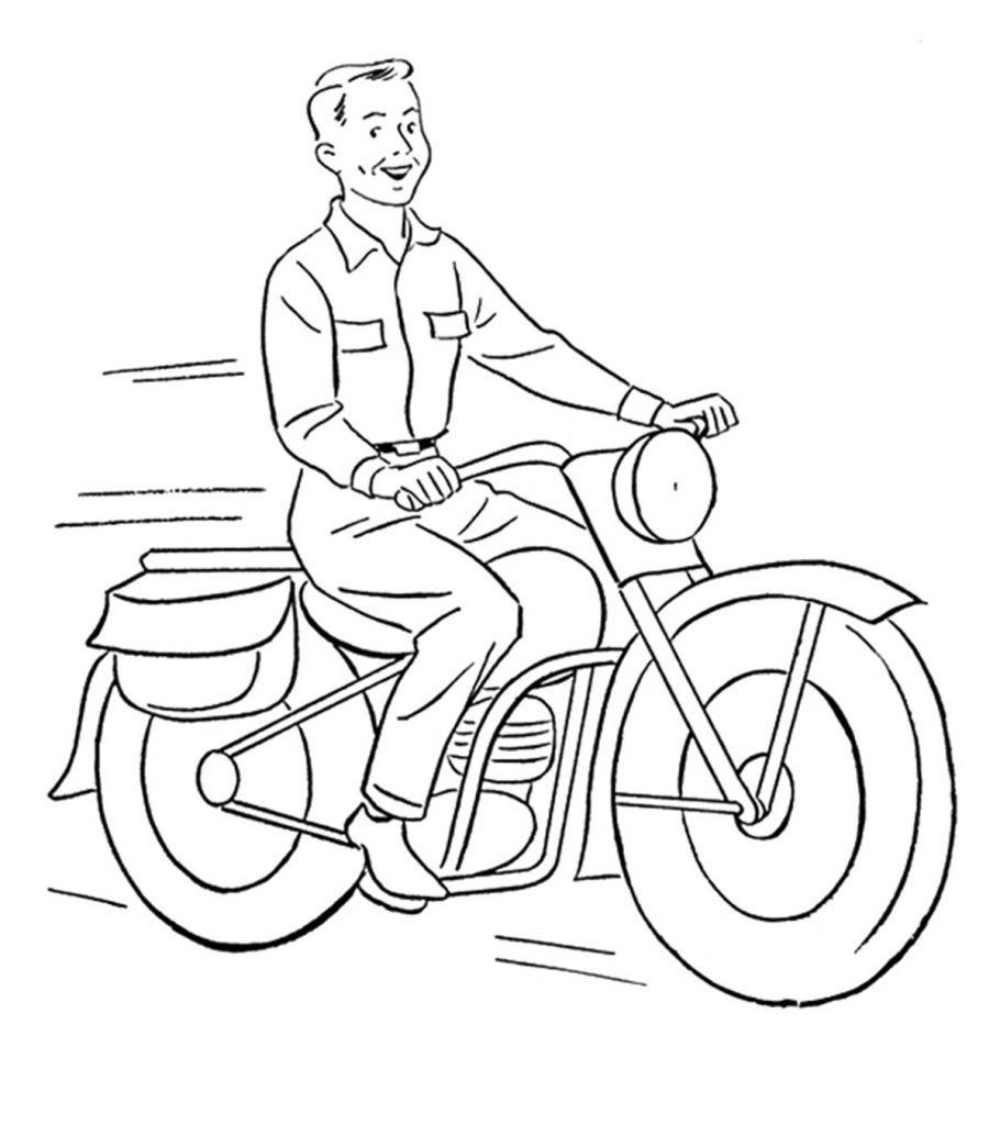Motorcycle Coloring Pages For Kids
 Motorcycle Coloring Pages Free Printable For Kids