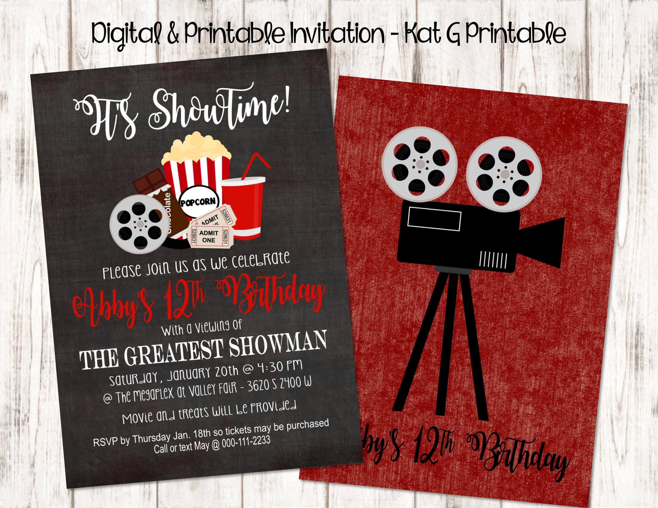 Movie Themed Birthday Party Invitations
 It s Showtime Movie Themed Birthday Party Invitation