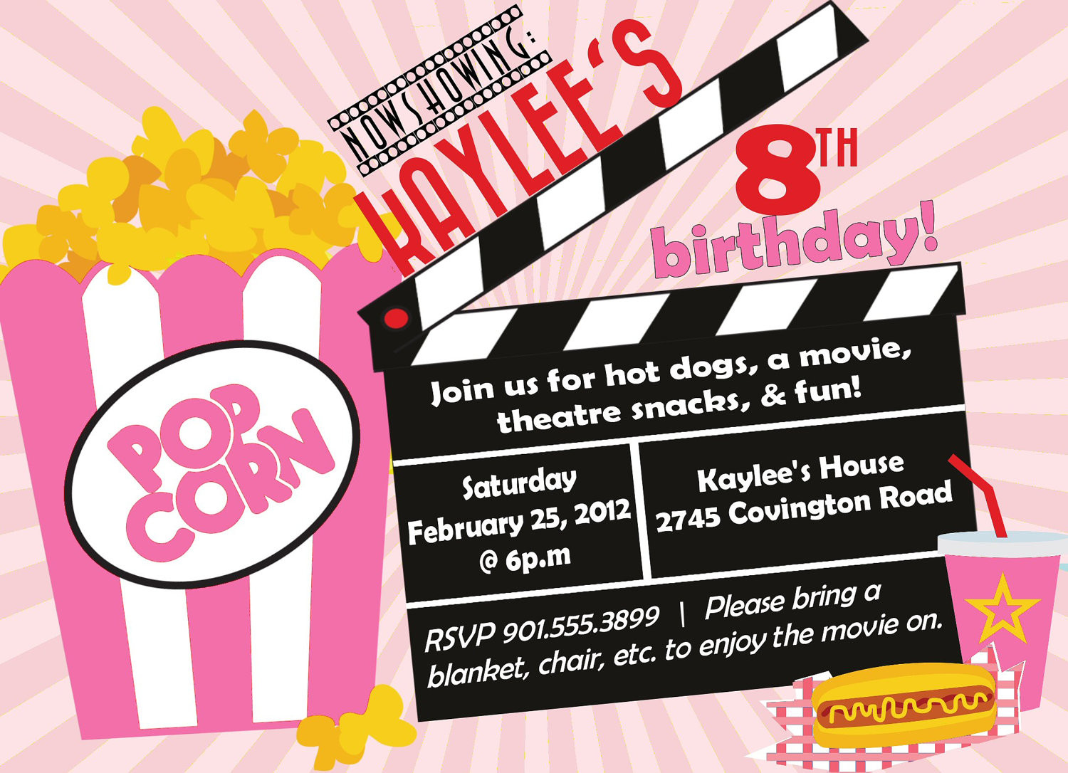 Movie Themed Birthday Party Invitations
 Movie Birthday Party Invitations – Bagvania FREE Printable