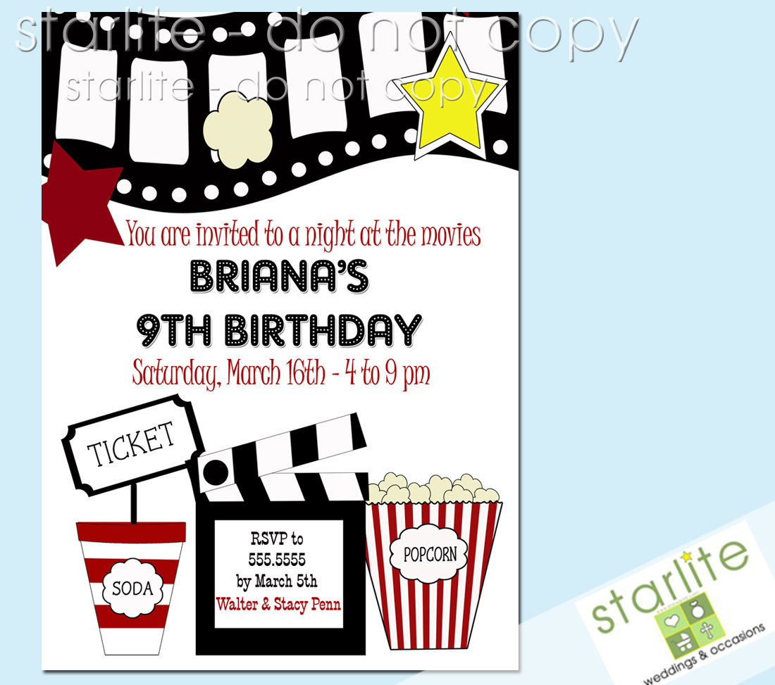 Movie Themed Birthday Party Invitations
 Free Printable Kids Birthday Party Invitations