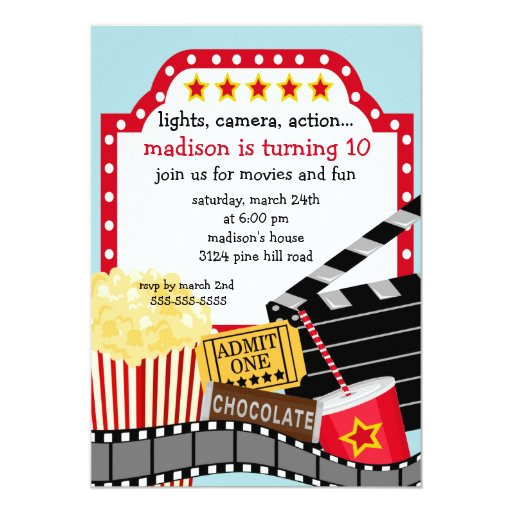 Movie Themed Birthday Party Invitations
 Movie Birthday Party Invitation