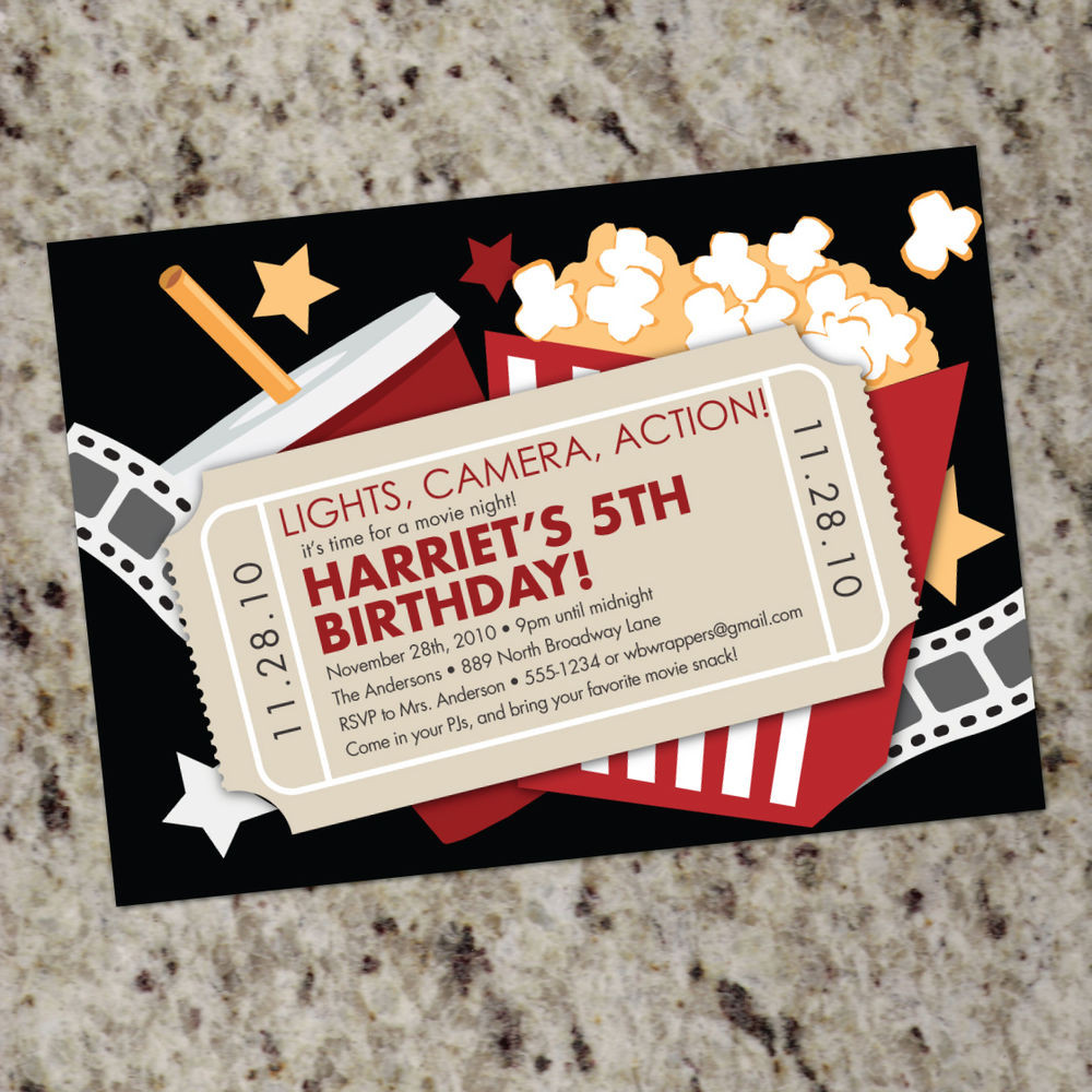 Movie Themed Birthday Party Invitations
 Movie Theater Themed Birthday Party Invitations FREE