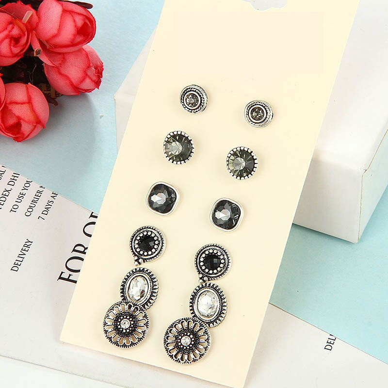 Multiple Earring Sets
 New Fashion Accessories Stud Earring Sets 6 Pairs Multiple