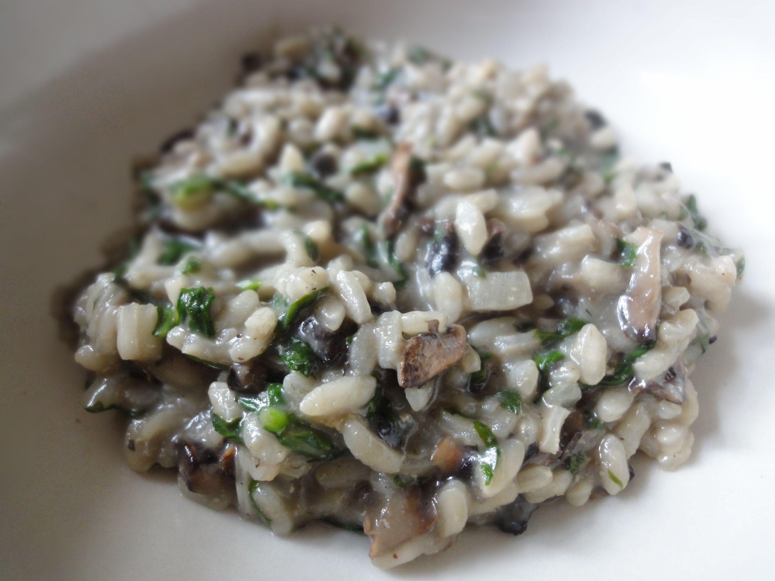 Mushroom Spinach Risotto
 Mushroom and spinach risotto – sensitive flour