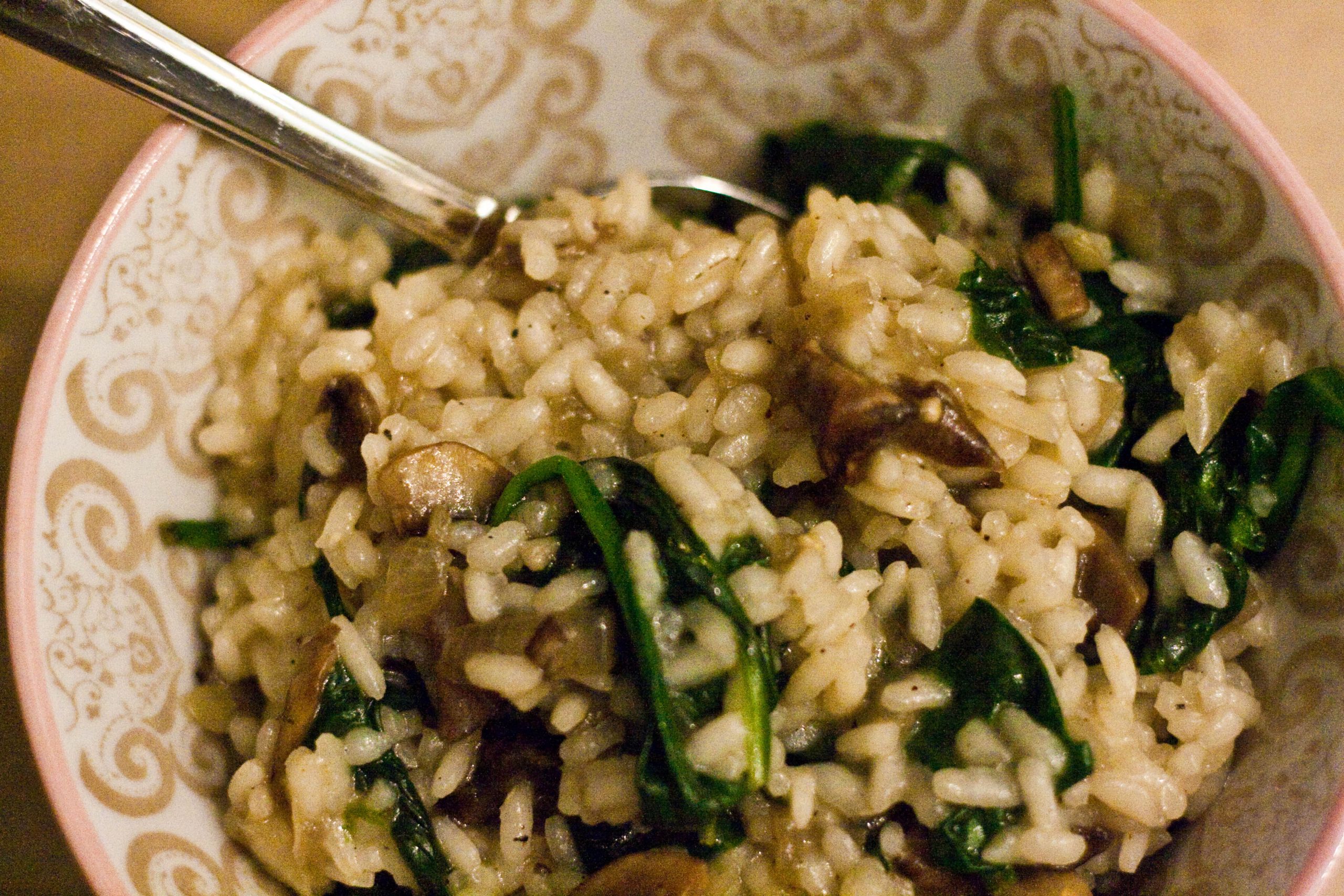 Mushroom Spinach Risotto
 Spinach and Mushroom Risotto